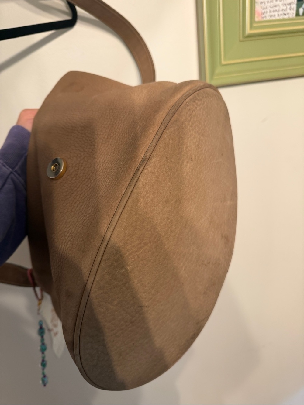 Coach Vintage Sonoma Large Flap 4935 Soft Textured Nubuck Leather in Sand Italy - Picture 10 of 13